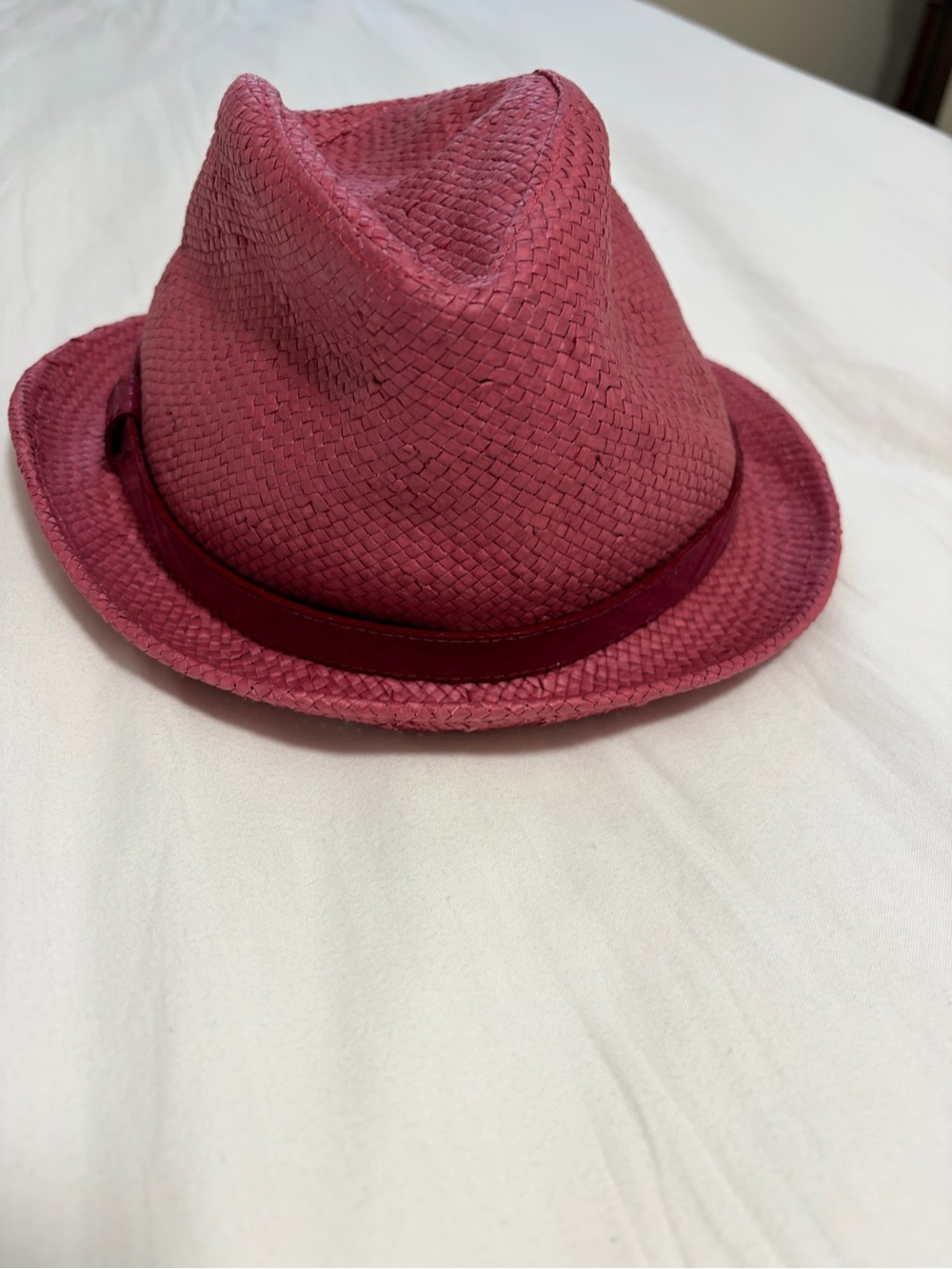 Burberry Pink & Green straw fedora